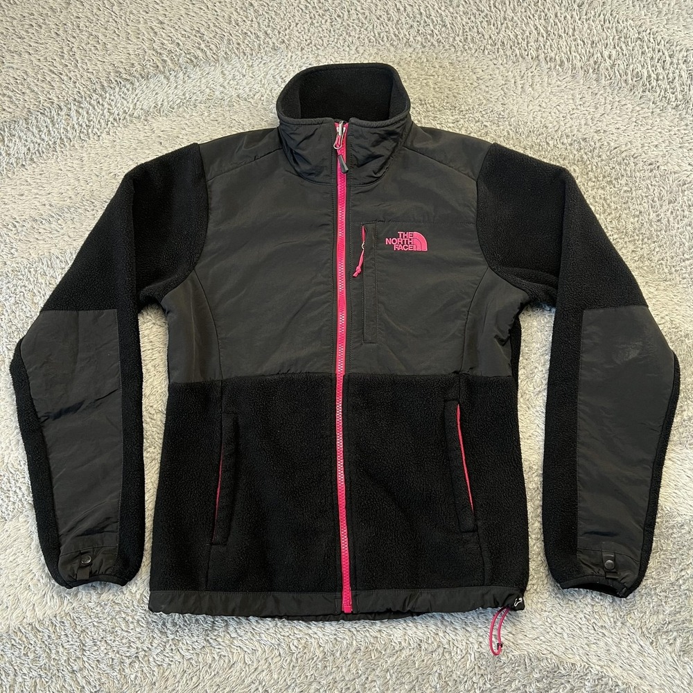 The North Face Denali Fleece Jacket Womens Small Black Pink Polartec F13 Gorpco - Picture 2 of 7